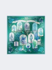 Printed silk twill oversized scarf green Max Mara at Max Mara